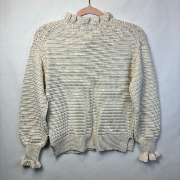 Madewell Sweater Ruffle Collar and Sleeves Size XS - Picture 2 of 8